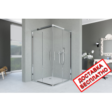Душова кабіна Aquanil INDIANA 75х100х190, розсувні двері, профіль сріблястий, прозоре скло