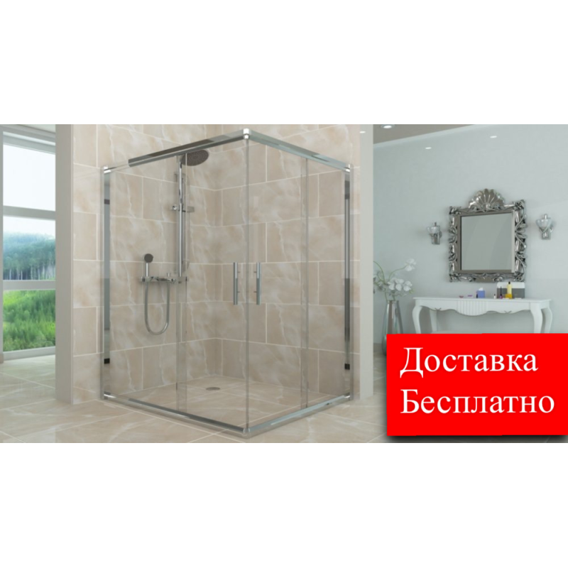 Душова кабіна Aquanil UNIMAR, 80х110х190, двері розсувні, скло прозоре Душова кабіна Aquanil UNIMAR, 80х110х190, двері розсувні, скло прозоре