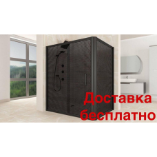 Душева кабіна Aquanil VENETA Dark 120x80x190 см Тонована Перфорація з чорним профілем