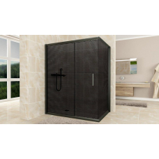 Душова кабіна Aquanil MINNESOTA Dark 120х100х190 см Тонована Перфорація з чорним профілем