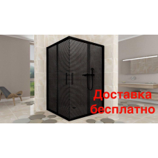 Душова кабіна Aquanil INDIANA Dark 100x100x190 см Тонована Перфорація з чорним профілем