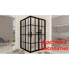 Душова кабіна Aquanil INDIANA 100х100х190 см Black Line з чорним профілем