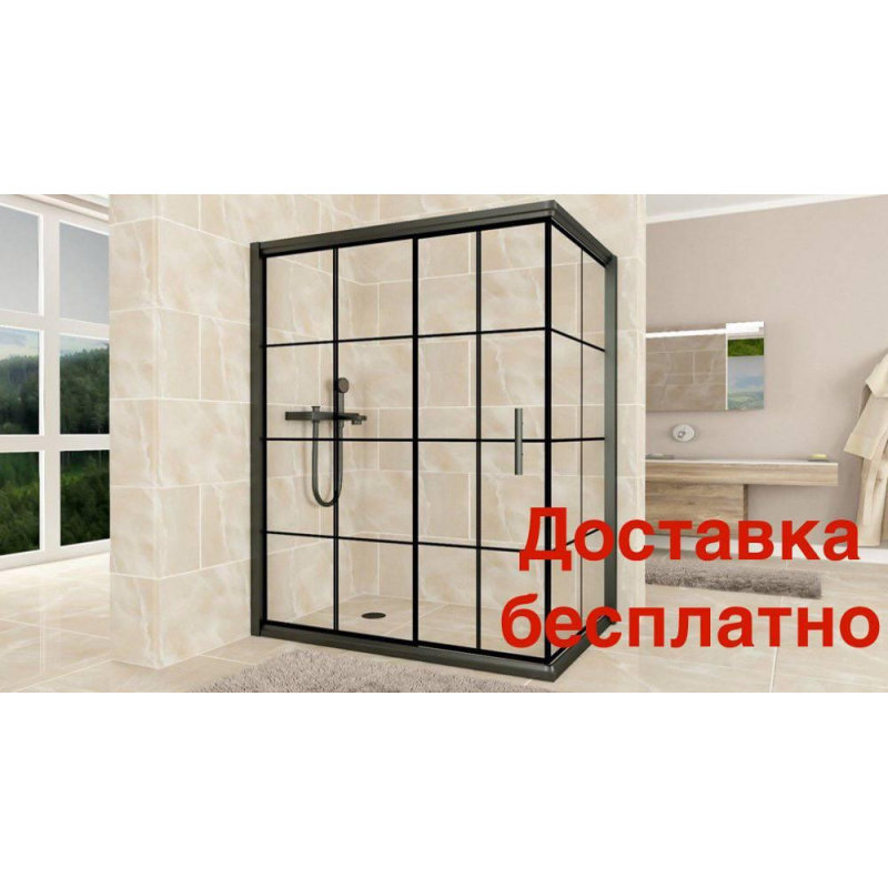 Душова кабіна Aquanil MINNESOTA 120х80х190 см Black Line з чорним профілем Душова кабіна Aquanil MINNESOTA 120х80х190 см Black Line з чорним профілем