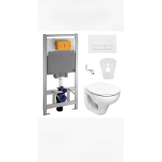 Комплект: IDOL унітаз підвісного сидіння м“яке + VOLLE MASTER комплект інсталяції 4 в 1, біла клавіша