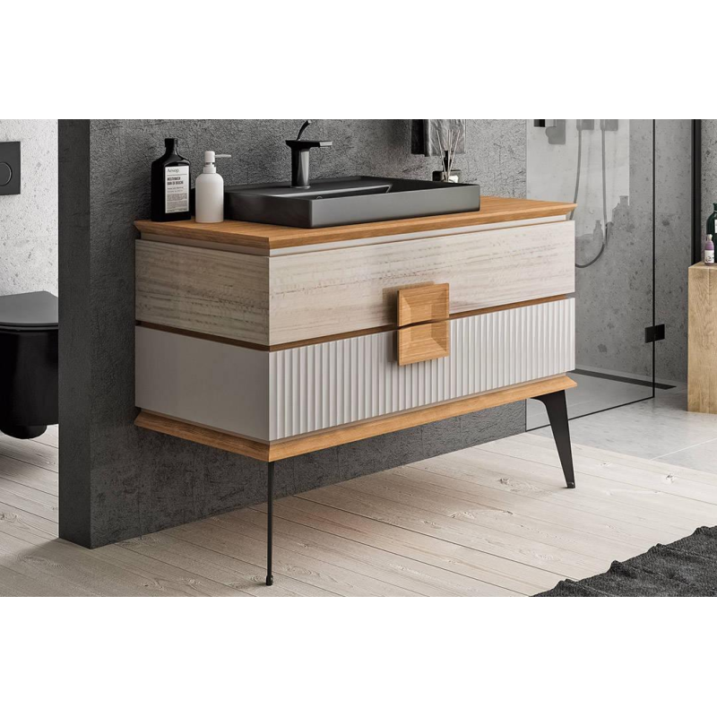 Тумба підвісна з умивальником GOLD Ban-Yom CAVALLI 90 см Cream