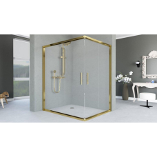 Душова кабіна Aquanil UNIMAR, 100х90х190, двері розсувні, скло прозоре профіль золото