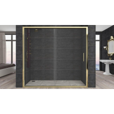 Душові двері Aquanil CARMEN 140х190 см прозоре скло профіль золото