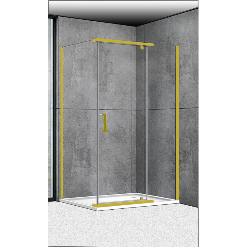 Душова кабіна Aquanil Camellia 120х90х190 см прозоре скло профіль Золото