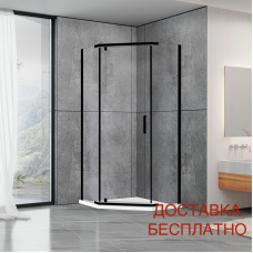 Душова кабіна Aquanil VIOLET 100x100x190 прозоре скло з чорним профілем