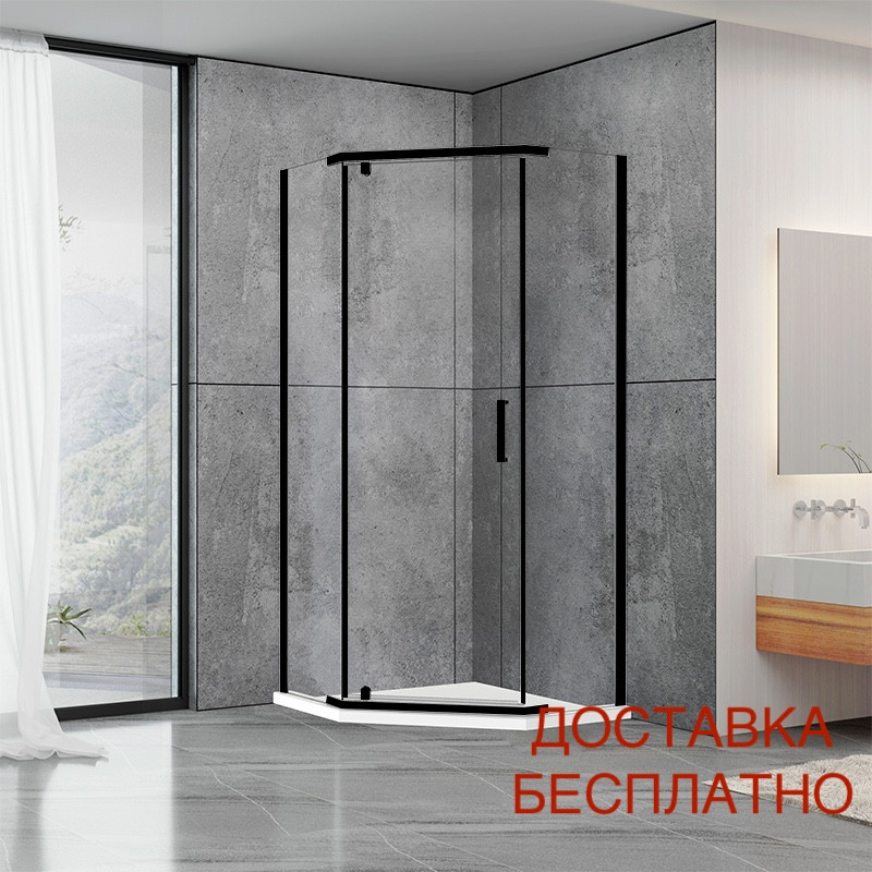 Душова кабіна Aquanil VIOLET 100x100x190 прозоре скло з чорним профілем Душова кабіна Aquanil VIOLET 100x100x190 прозоре скло з чорним профілем