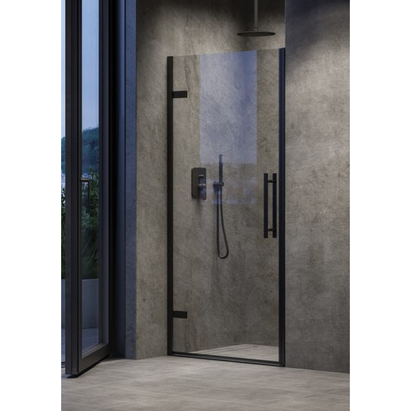 Душові двері Aquanil Crystal, 79-81cmх200 6mm, двері розстібні, скло тоноване профіль чорний Душові двері Aquanil Crystal, 79-81cmх200 6mm, двері розстібні, скло тоноване профіль чорний
