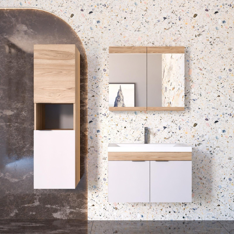 Тумба підвісна з умивальником GOLD Ban-Yom EVAN 80 см