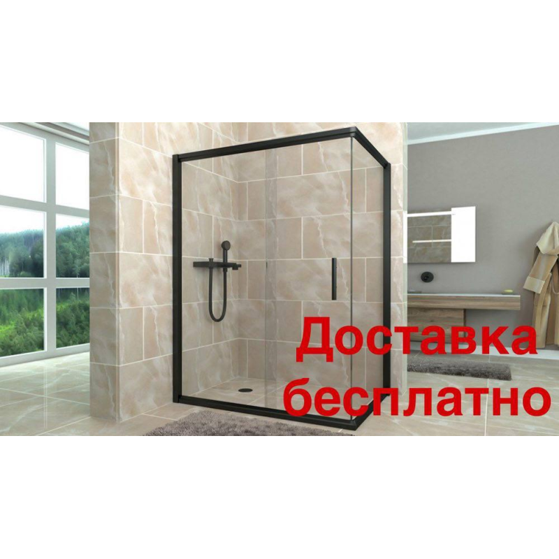 Душова кабіна Aquanil MINNESOTA 100х95х190 см із чорним профілем