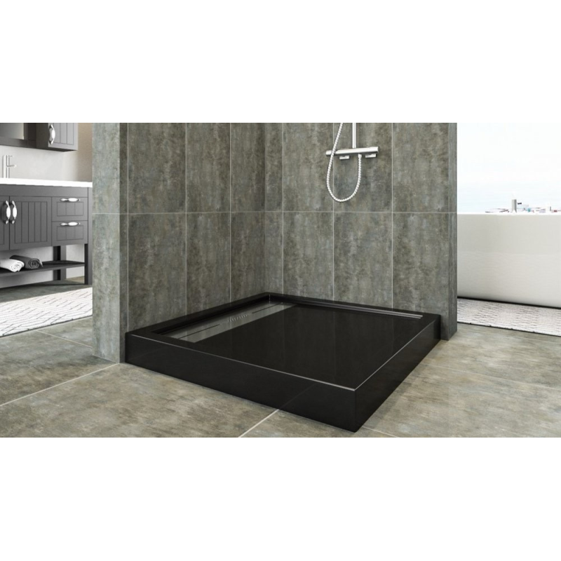 Душовий піддон с трапом Aquanil FRAME квадратний 90х90х11 см Чорний Душовий піддон с трапом Aquanil FRAME квадратний 90х90х11 см Чорний