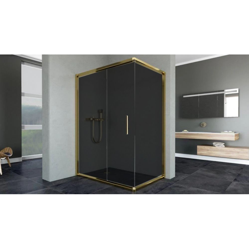 Душова кабіна Aquanil MINNESOTA 120х80х190 см золотий профіль із тонованим склом