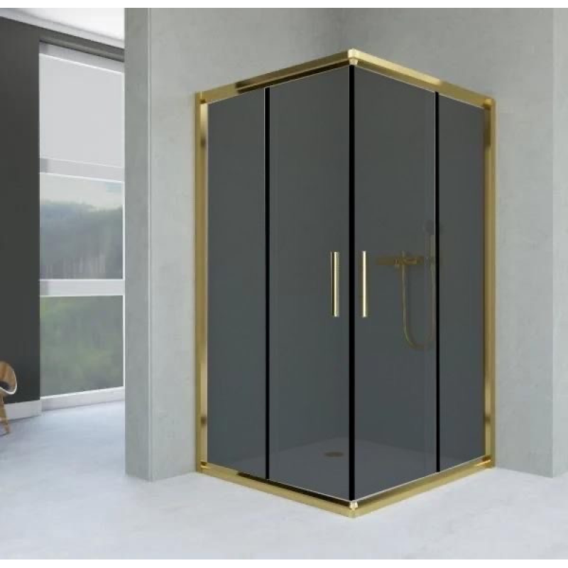 Душова кабіна Aquanil UNIMAR 100х80х190 см тоноване скло з золотим профілем Душова кабіна Aquanil UNIMAR 100х80х190 см тоноване скло з золотим профілем