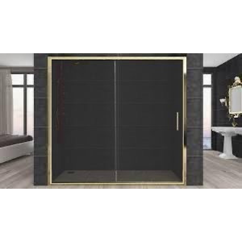 Душова двері Aquanil CARMEN, 130х190, розсувні двері, тоноване скло з золотим профілем Душова двері Aquanil CARMEN, 130х190, розсувні двері, тоноване скло з золотим профілем