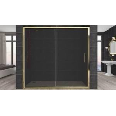 Душова двері Aquanil CARMEN, 140х190, розсувні двері, тоноване скло з золотим профілем