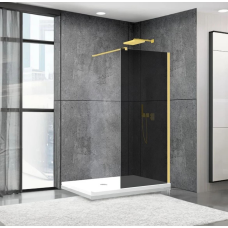 Душова перегородка Aquanil FIT 100x195 см Тоноване скло золото профіль