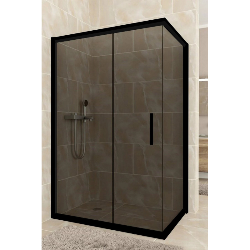 Душова кабіна Aquanil Minnesota 130х80х190 см тоноване скло чорний профіль