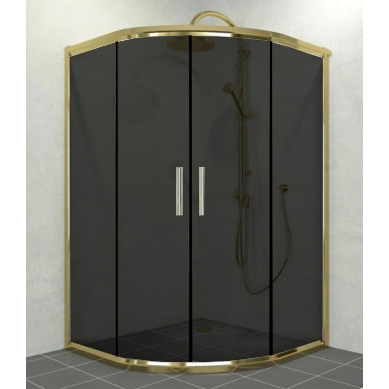 Душова кабіна Aquanil ALONZA 100х100х190 см тоноване скло золотий профіль Душова кабіна Aquanil ALONZA 100х100х190 см тоноване скло золотий профіль
