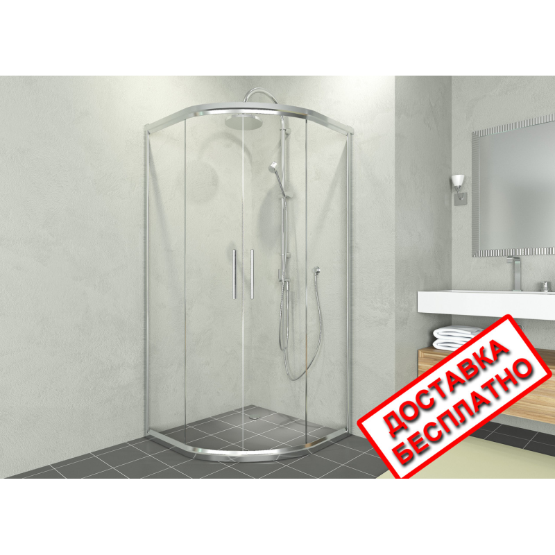 Душова кабіна Aquanil ALONZA, 100х100х190, двері розсувні, прозоре скло Душова кабіна Aquanil ALONZA, 100х100х190, двері розсувні, прозоре скло