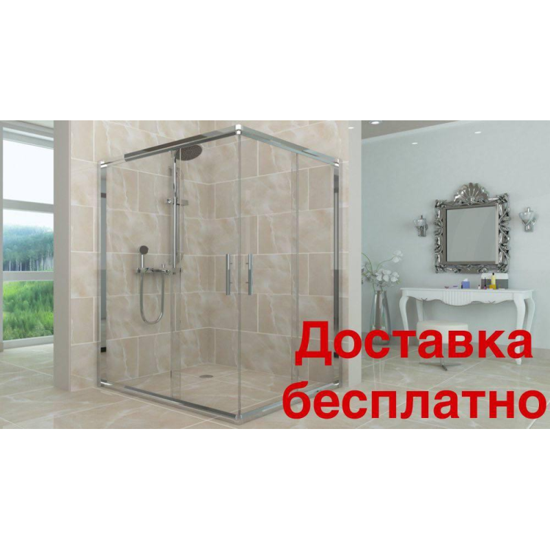 Душова кабіна Aquanil UNIMAR, 100х80х190, двері розсувні, скло прозоре Душова кабіна Aquanil UNIMAR, 100х80х190, двері розсувні, скло прозоре
